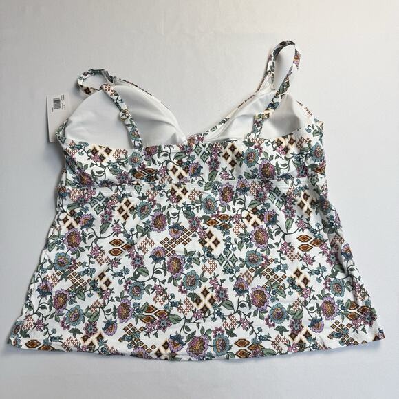 Freshwater Cutout Tankini Top Juniors Plus Size 2X Boho Babe Floral Print - Picture 5 of 11